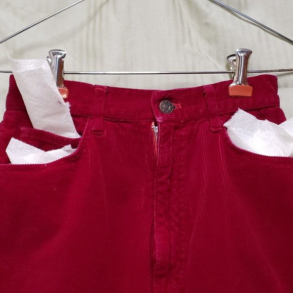 🍁Vintage Carmine Corduroy Fly-Front Pants - Picture 3 of 7